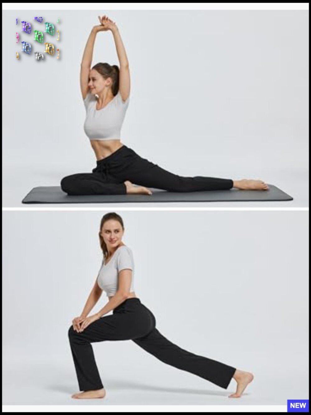 Women Yoga Sweatpants Wide Leg Cotton Drawstring Lounge Pants Leisure - Picture 4 of 7